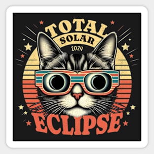 Retro Solar Eclipse Cat Magnet